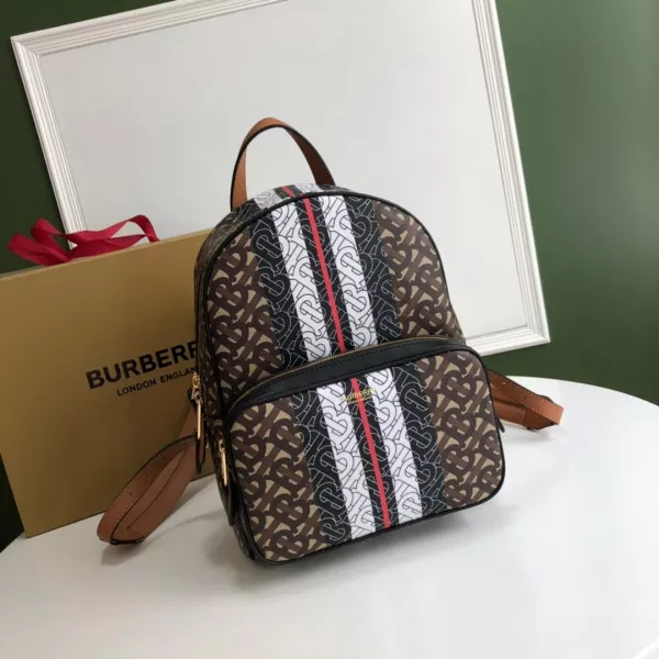 TO BURBERRY TMONOGRAM STRIPE PRINT E-CANVAS BACKPACK 0120