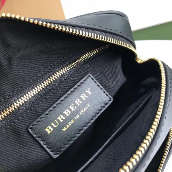 TO BURBERRY Medium Monogram Stripe E-canvas Camera Bag 0207